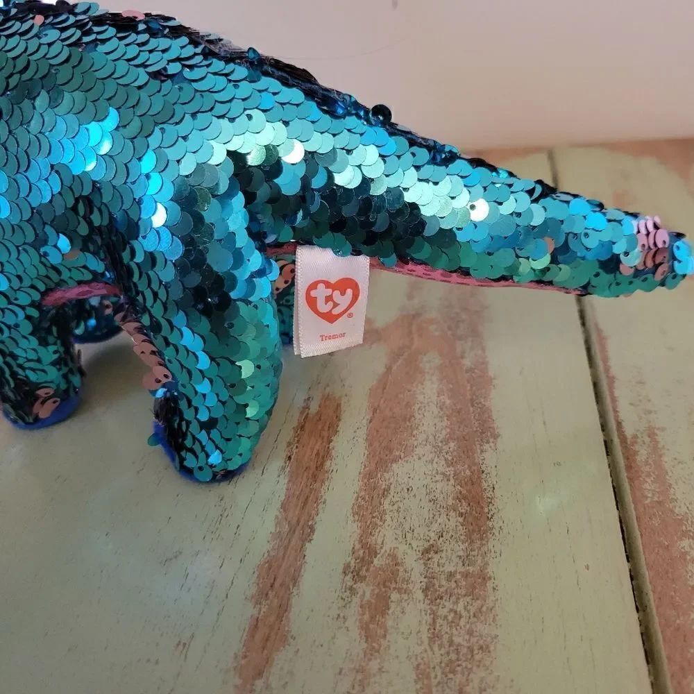 TY Tremor Sequin Dinosaur Plush - Same type to fly through Space - Picture 13 of 16